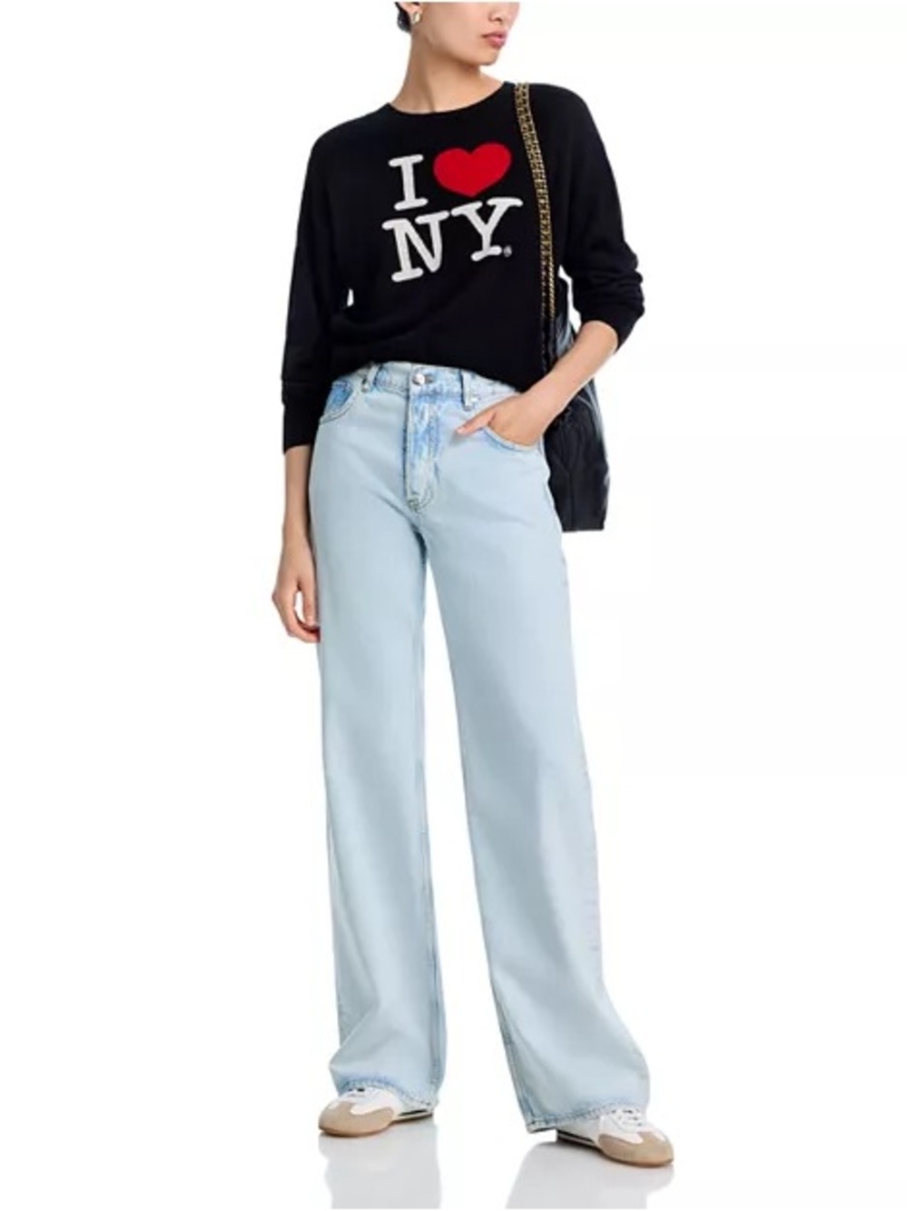 Aqua 100% Cashmere ILNY Crewneck Sweater - Exclusive